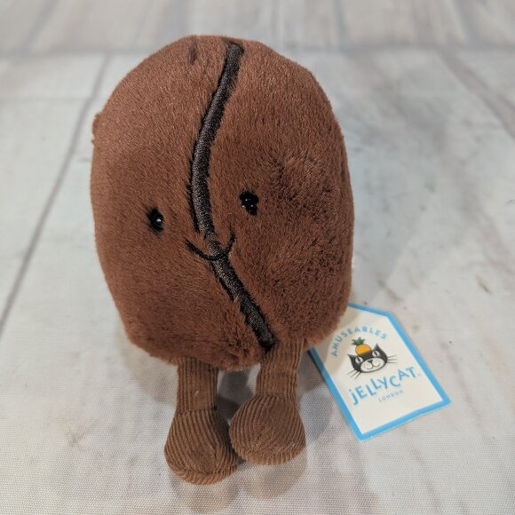 Jellycat Brown Amuseable Coffee Bean 4-Inch Kids Soft Plush Stuffed Animal Toy - Picture 1 of 7